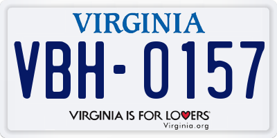 VA license plate VBH0157