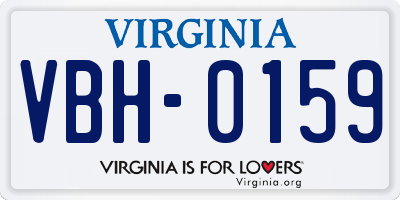 VA license plate VBH0159
