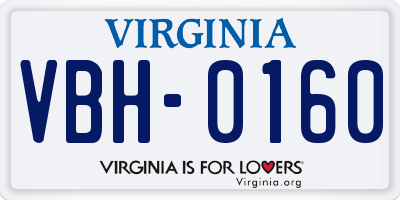 VA license plate VBH0160