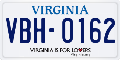 VA license plate VBH0162