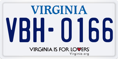 VA license plate VBH0166