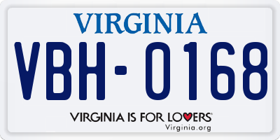 VA license plate VBH0168