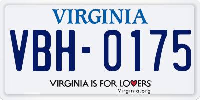 VA license plate VBH0175