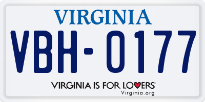 VA license plate VBH0177