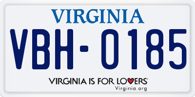 VA license plate VBH0185