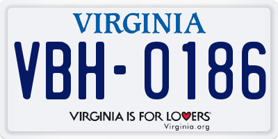 VA license plate VBH0186