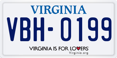 VA license plate VBH0199