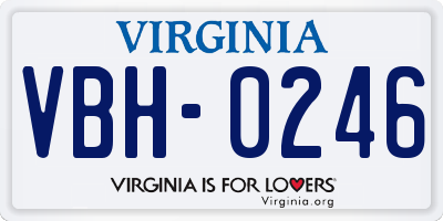VA license plate VBH0246