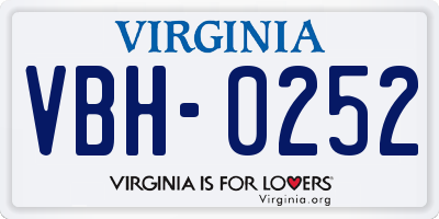 VA license plate VBH0252