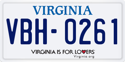 VA license plate VBH0261