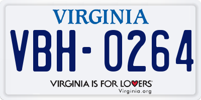 VA license plate VBH0264