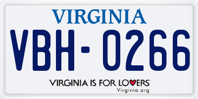 VA license plate VBH0266