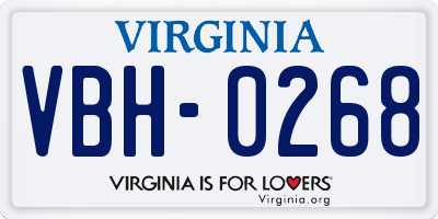 VA license plate VBH0268
