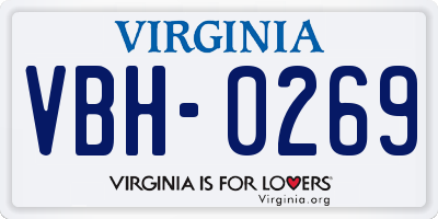 VA license plate VBH0269