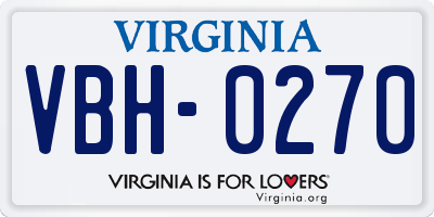 VA license plate VBH0270