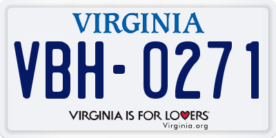 VA license plate VBH0271