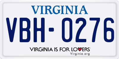 VA license plate VBH0276