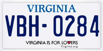 VA license plate VBH0284