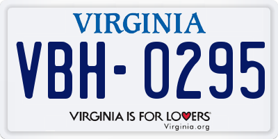 VA license plate VBH0295