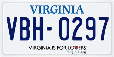 VA license plate VBH0297