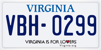 VA license plate VBH0299