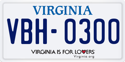 VA license plate VBH0300