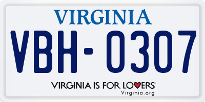 VA license plate VBH0307