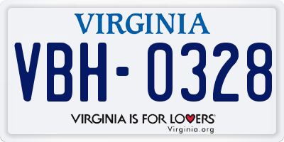 VA license plate VBH0328