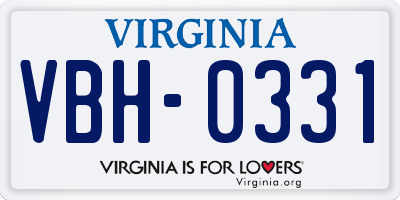 VA license plate VBH0331