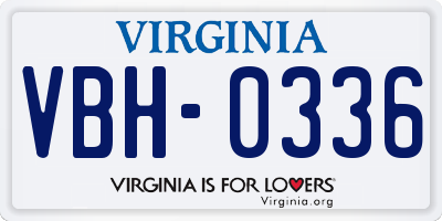 VA license plate VBH0336