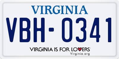 VA license plate VBH0341