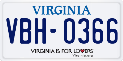 VA license plate VBH0366
