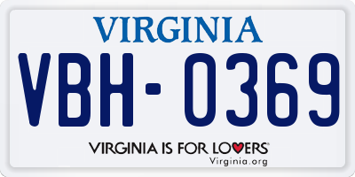 VA license plate VBH0369
