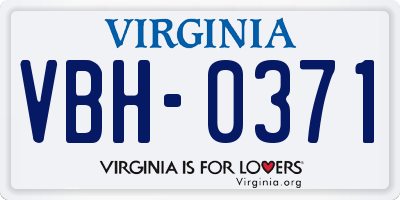 VA license plate VBH0371