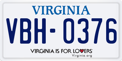 VA license plate VBH0376