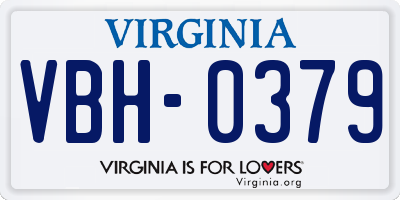 VA license plate VBH0379