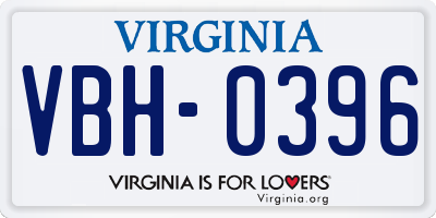 VA license plate VBH0396