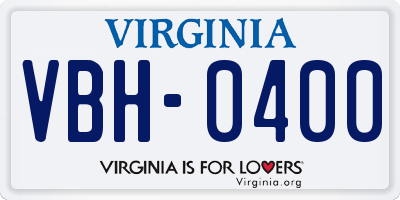 VA license plate VBH0400