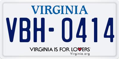 VA license plate VBH0414