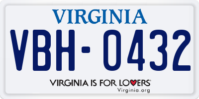 VA license plate VBH0432
