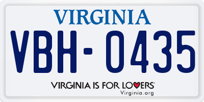 VA license plate VBH0435