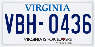 VA license plate VBH0436