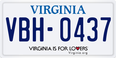 VA license plate VBH0437