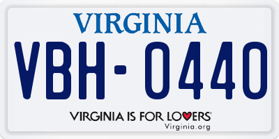 VA license plate VBH0440