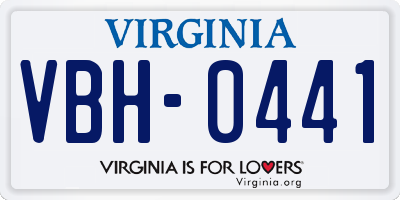 VA license plate VBH0441