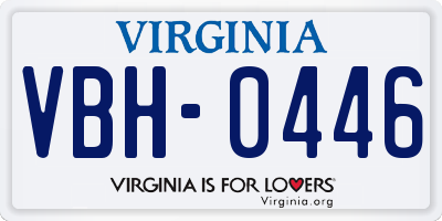 VA license plate VBH0446