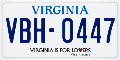VA license plate VBH0447