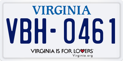 VA license plate VBH0461