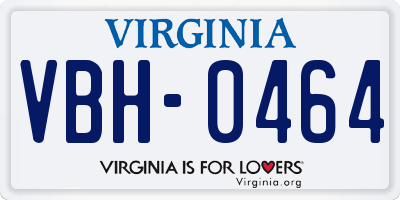 VA license plate VBH0464