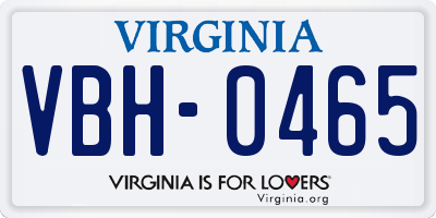 VA license plate VBH0465